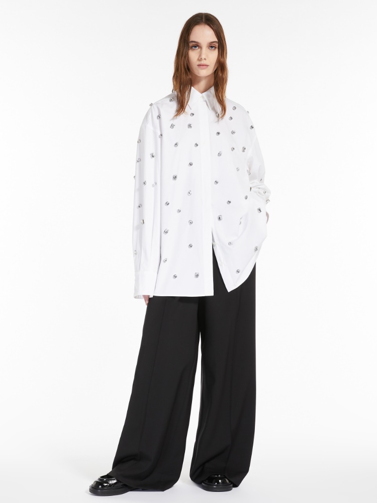 Oversized stretch wool trousers