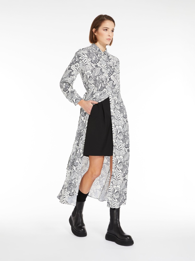 Fit & flare viscose shirt dress