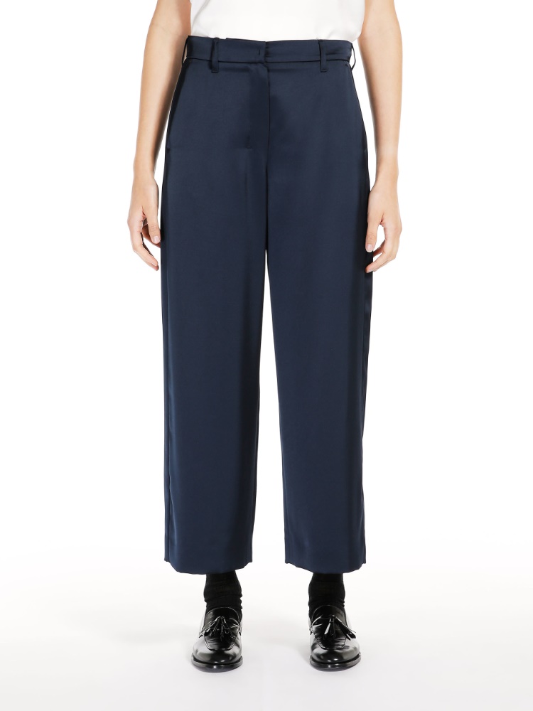 Straight-fit satin trousers