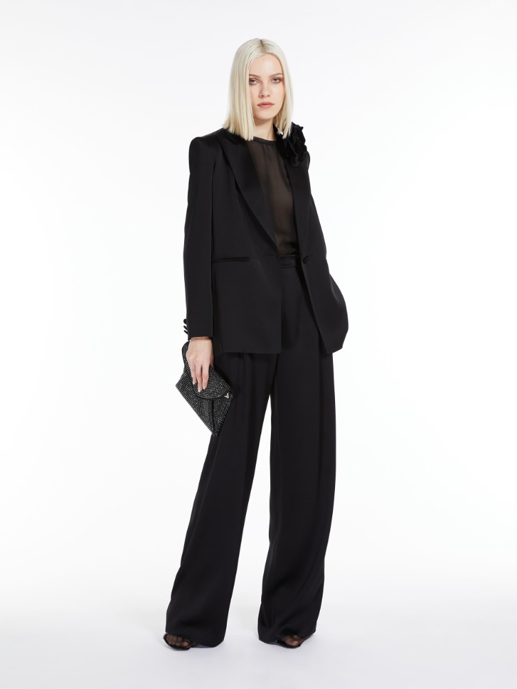 Single-breasted envers satin jacket