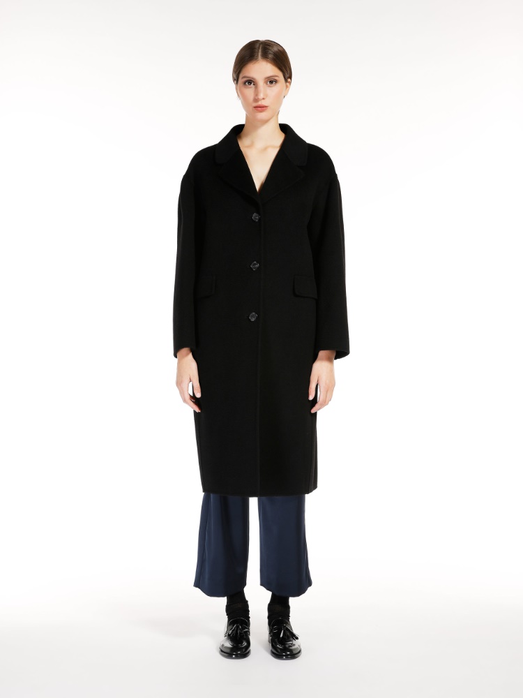 Single-breasted wool and cashmere coat
