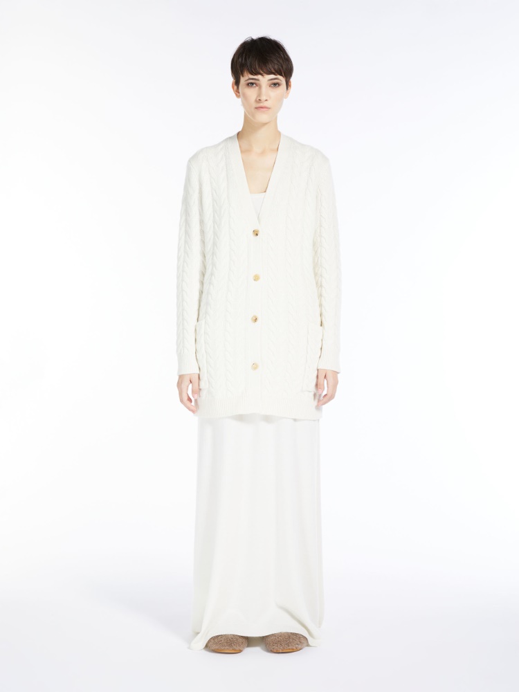 Cable-knit cashmere cardigan