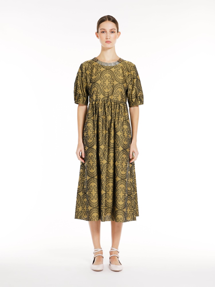 Printed poplin dress