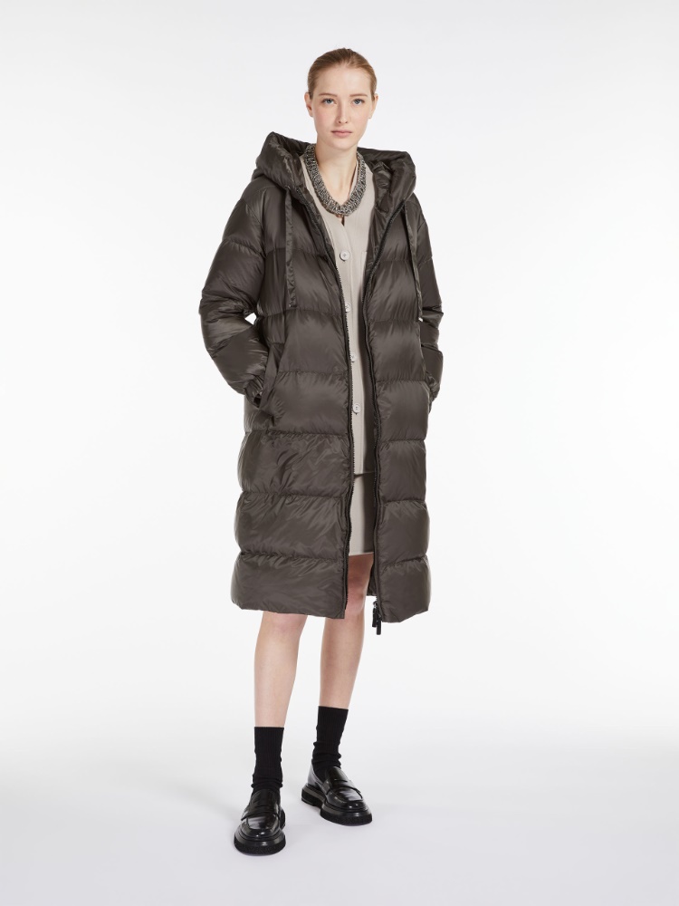 Long parka in water-resistant canvas