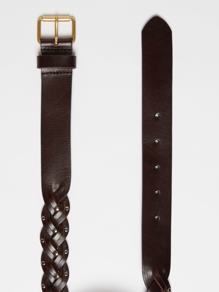 Plaited leather belt
