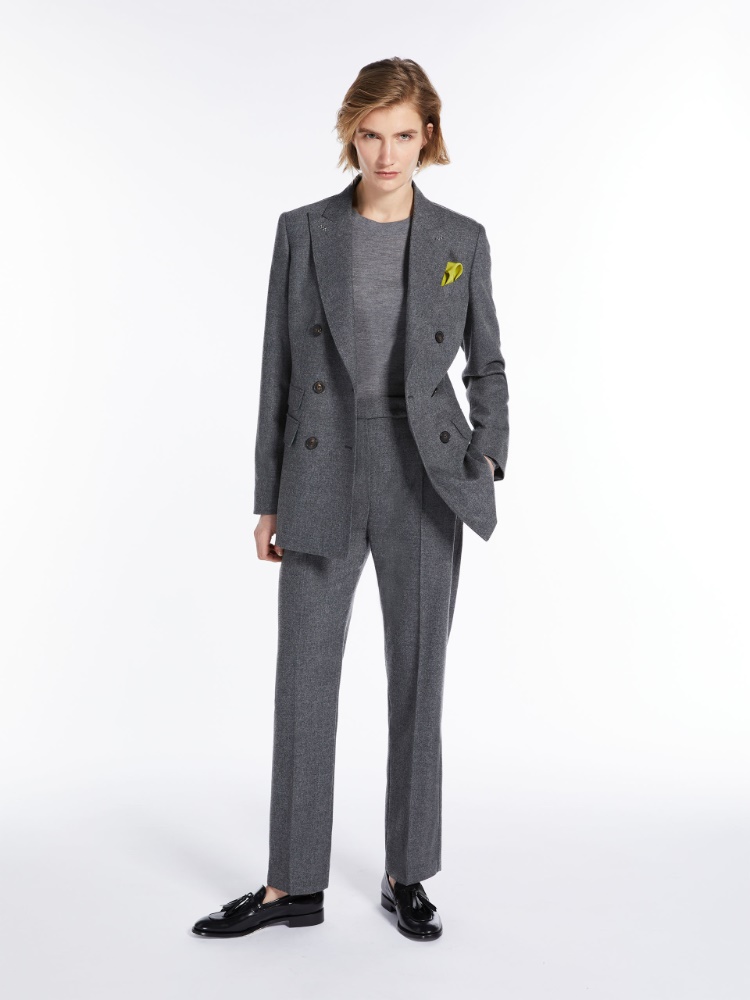 Wool and cashmere cigarette trousers