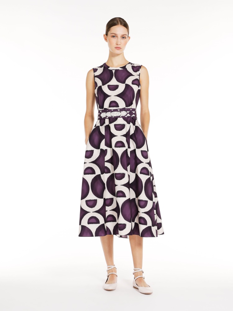 Printed poplin dress