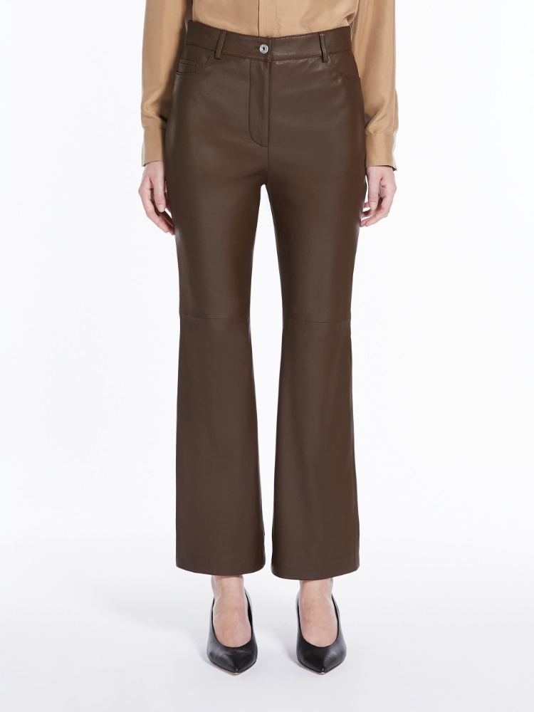 Flared Nappa leather trousers