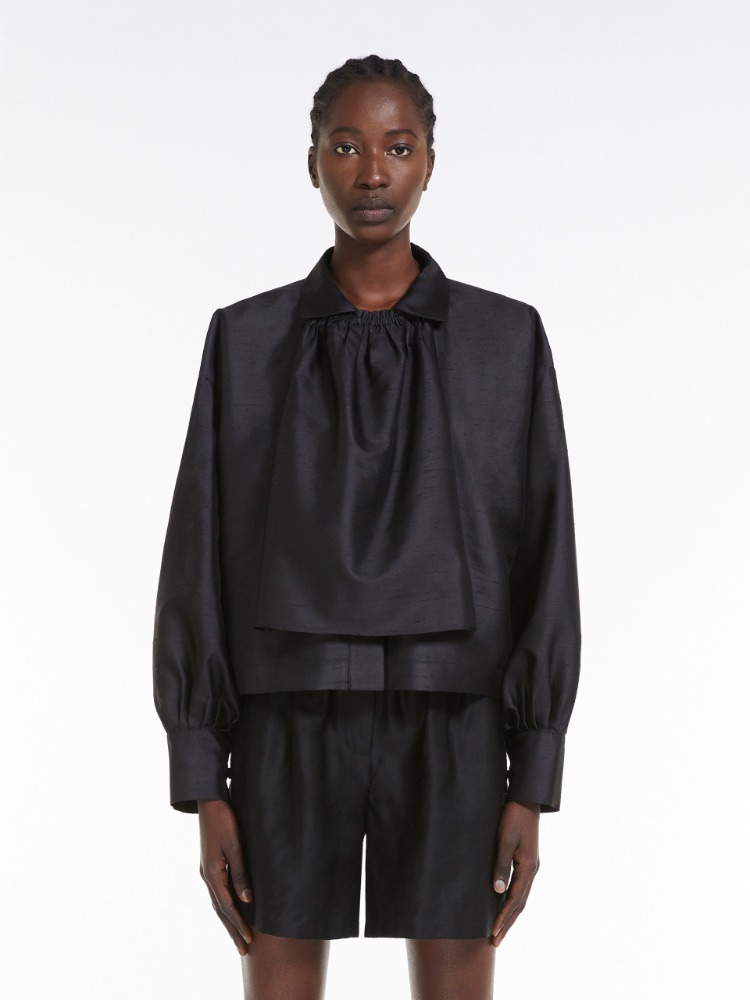 Shantung silk and cotton shirt