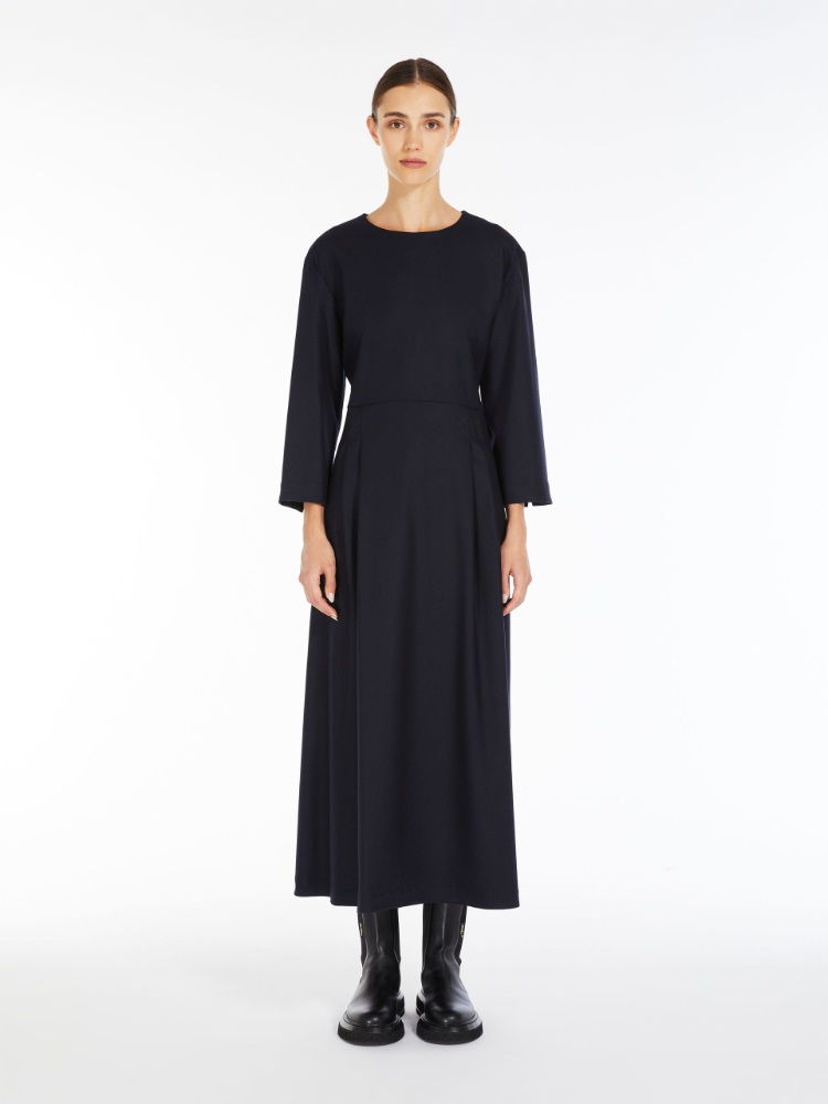 Relaxed-fit wool flannel dress