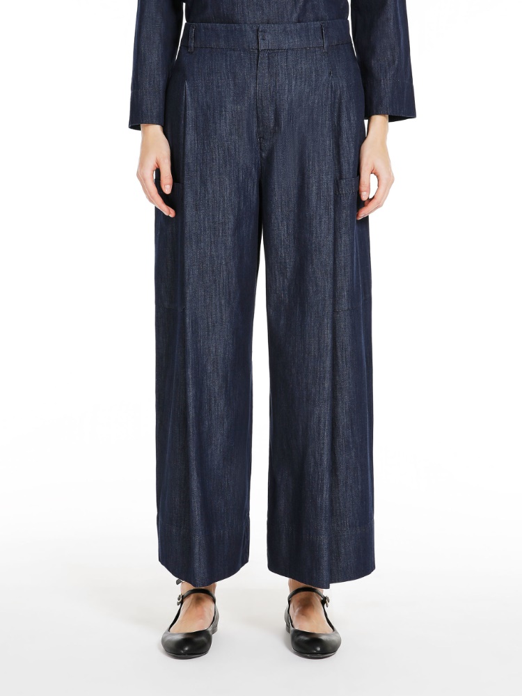 Cotton denim trousers