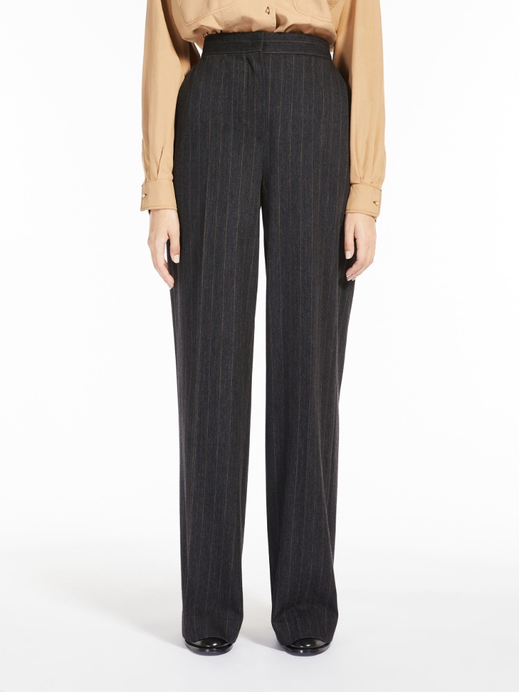 Pinstriped jersey trousers