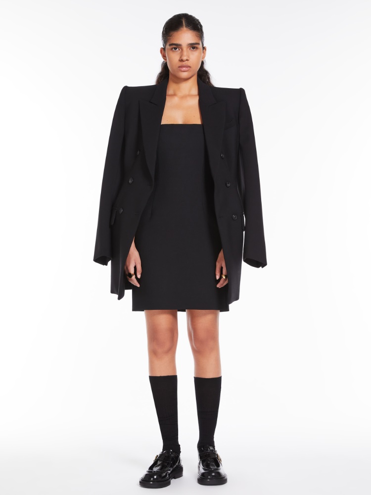 Double-breasted long blazer