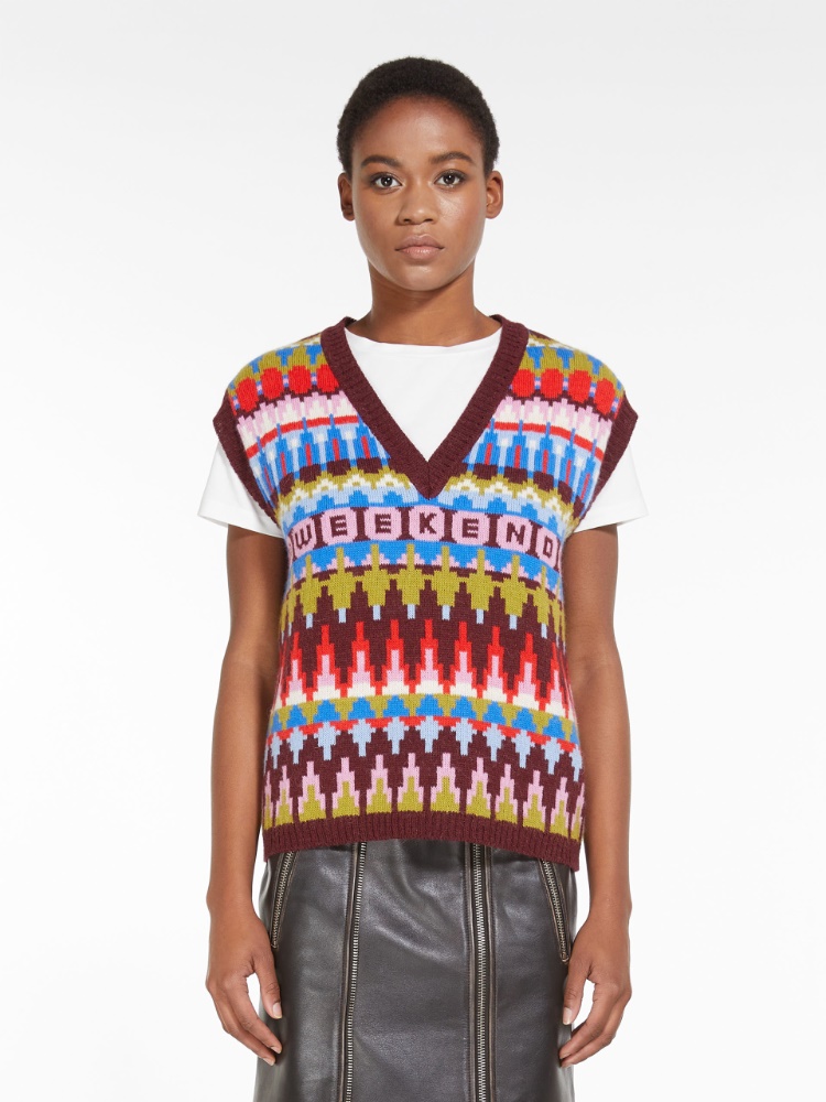 Jacquard knitted vest