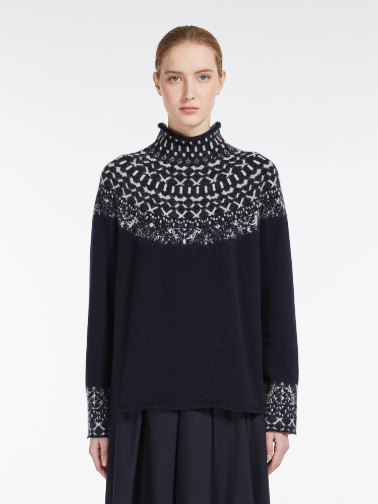 Wool, cashmere and mohair polo-neck sweater