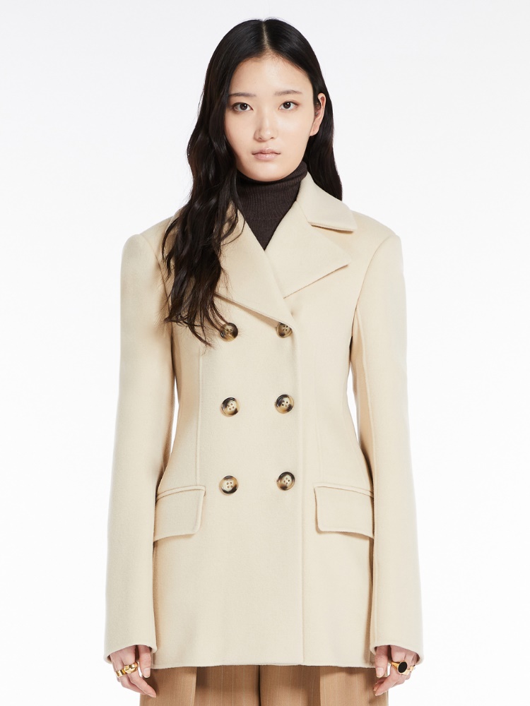 Double-faced woollen cloth pea coat