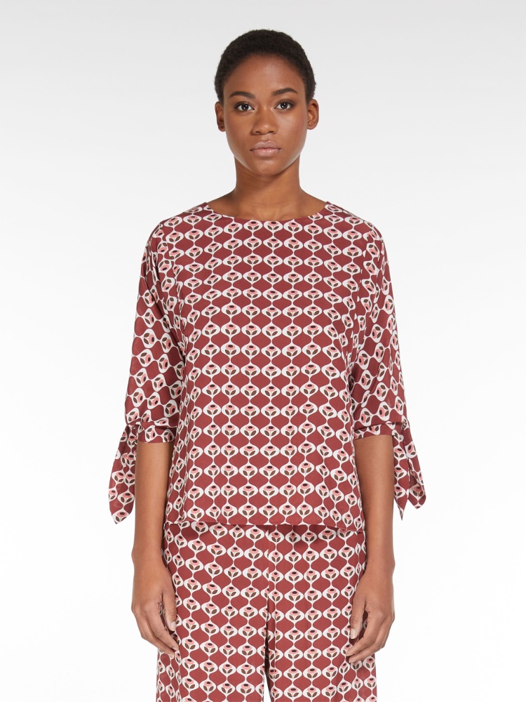Printed silk blouse