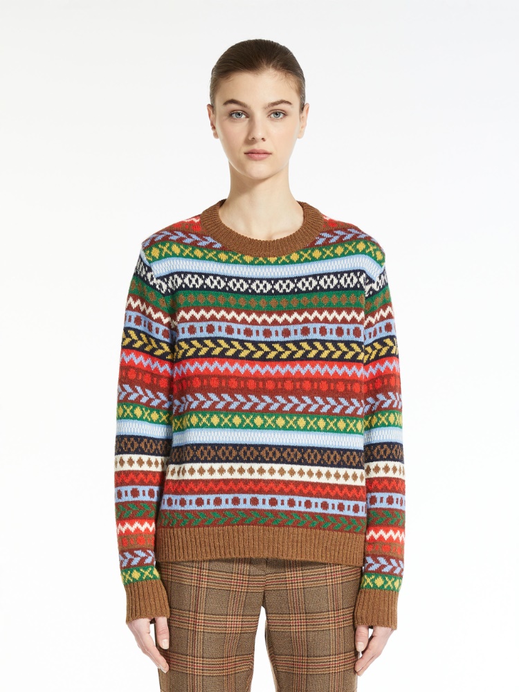Jacquard alpaca and wool sweater