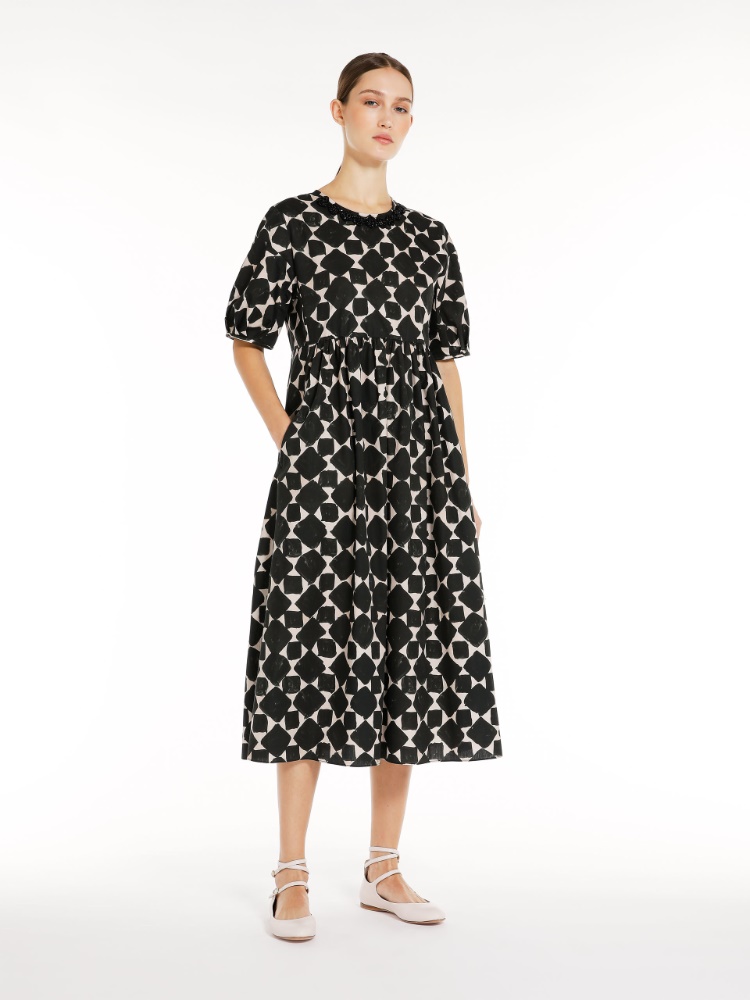 Printed poplin dress