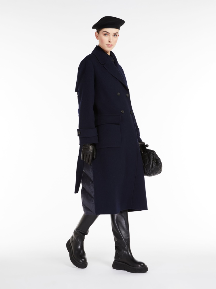 Wool broadcloth trench coat