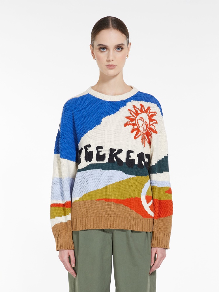 Intarsia cotton knit