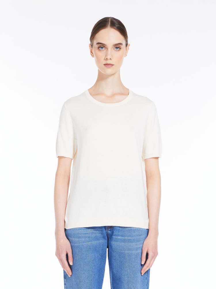 Silk blend knit T-shirt