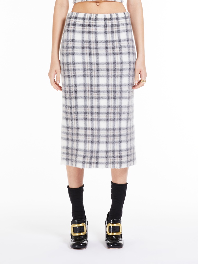 Alpaca blend-knit skirt