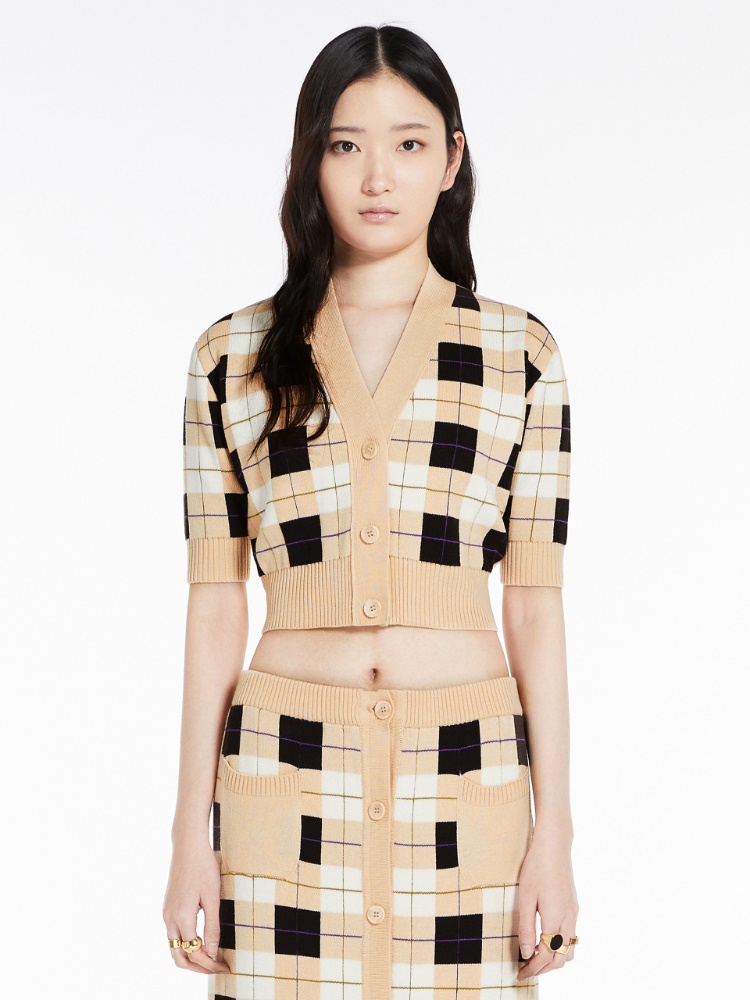 Cropped wool mini cardigan