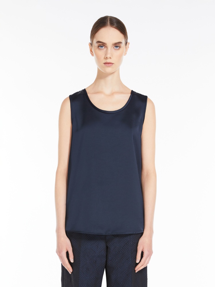 Viscose-blend satin top