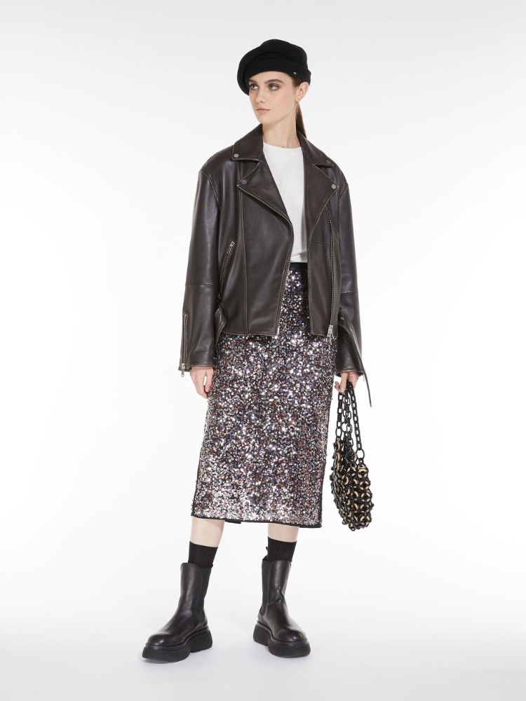 Sequinned pencil skirt