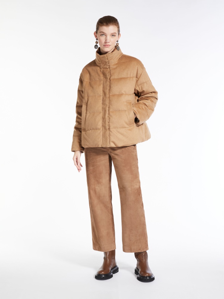 Reversible camel down jacket