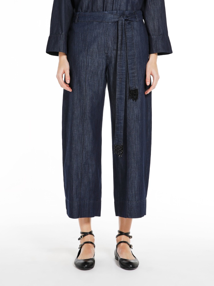 Cotton denim trousers