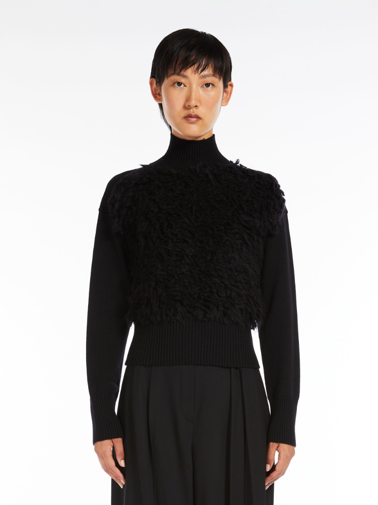 Mohair-blend boxy jumper