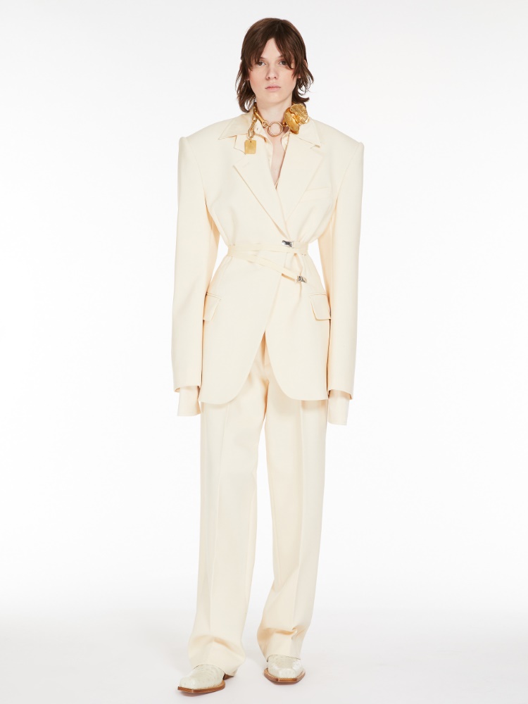 Slim-fit stretch wool blazer