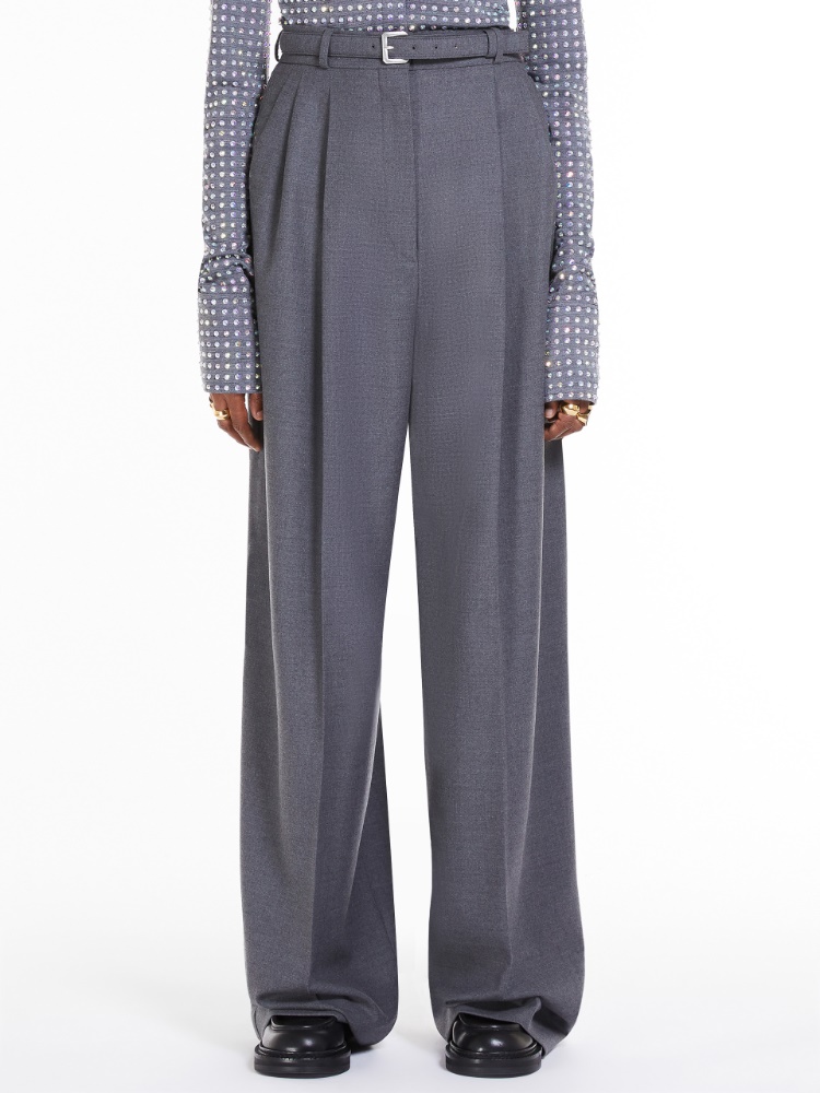 Oversized stretch wool trousers
