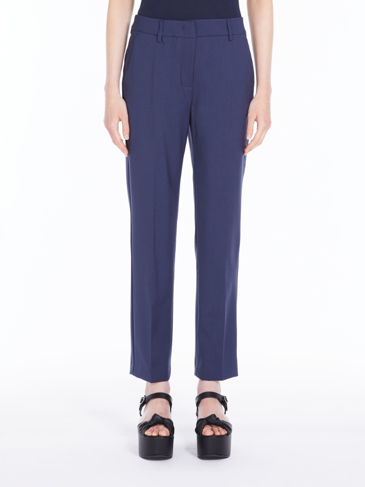 Wool cigarette-cut trousers