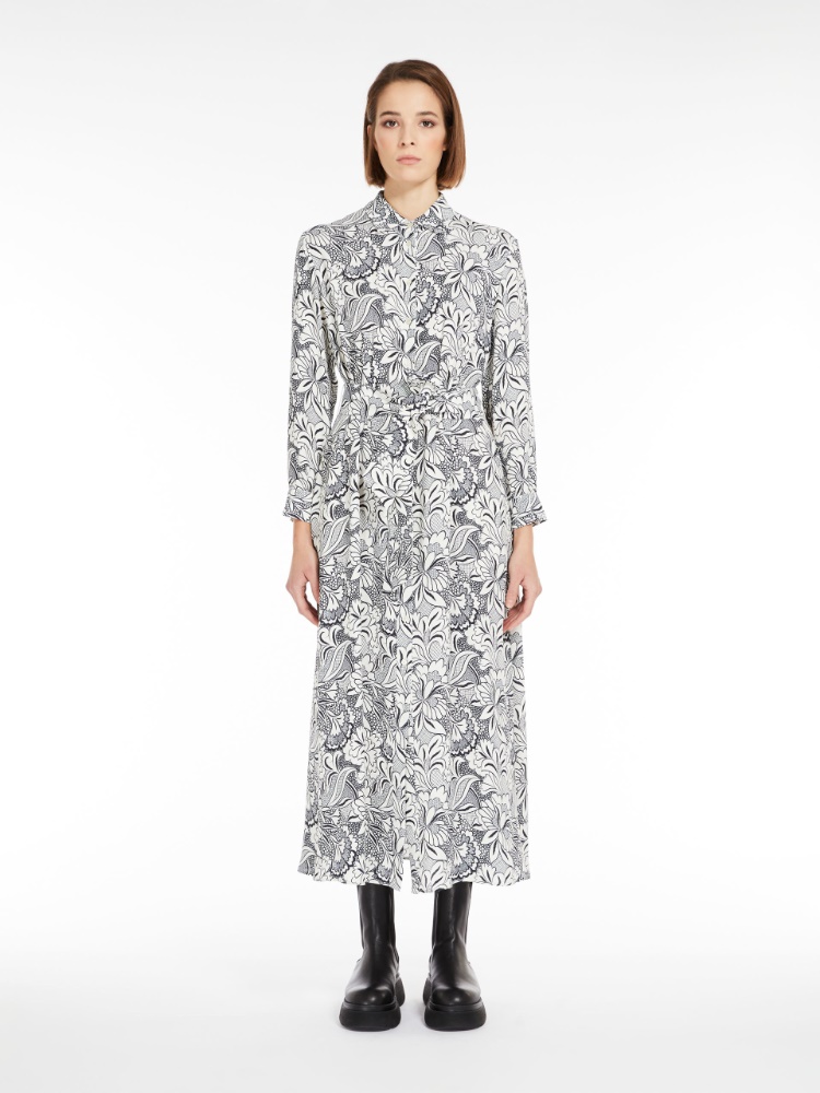 Fit & flare viscose shirt dress