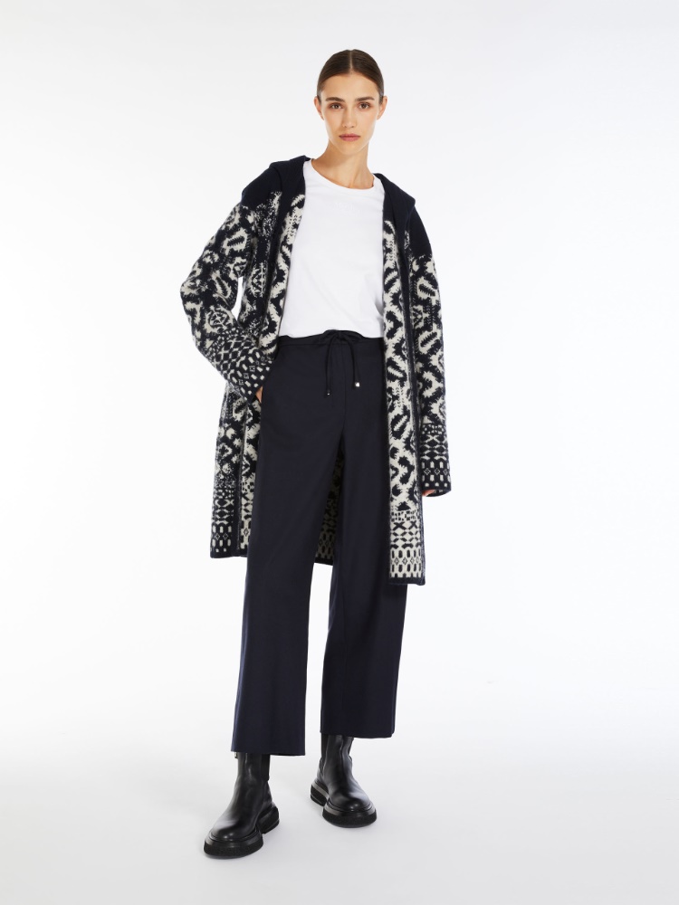 Wool, mohair and cashmere cardigan