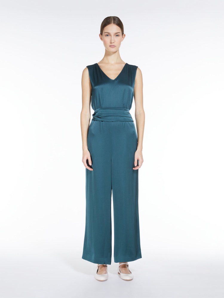 Viscose-blend satin jumpsuit