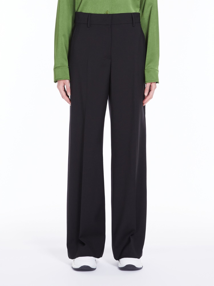 Palazzo trousers in stretch wool