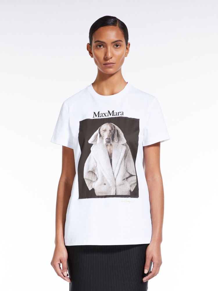 Cotton T-shirt with Wegman print