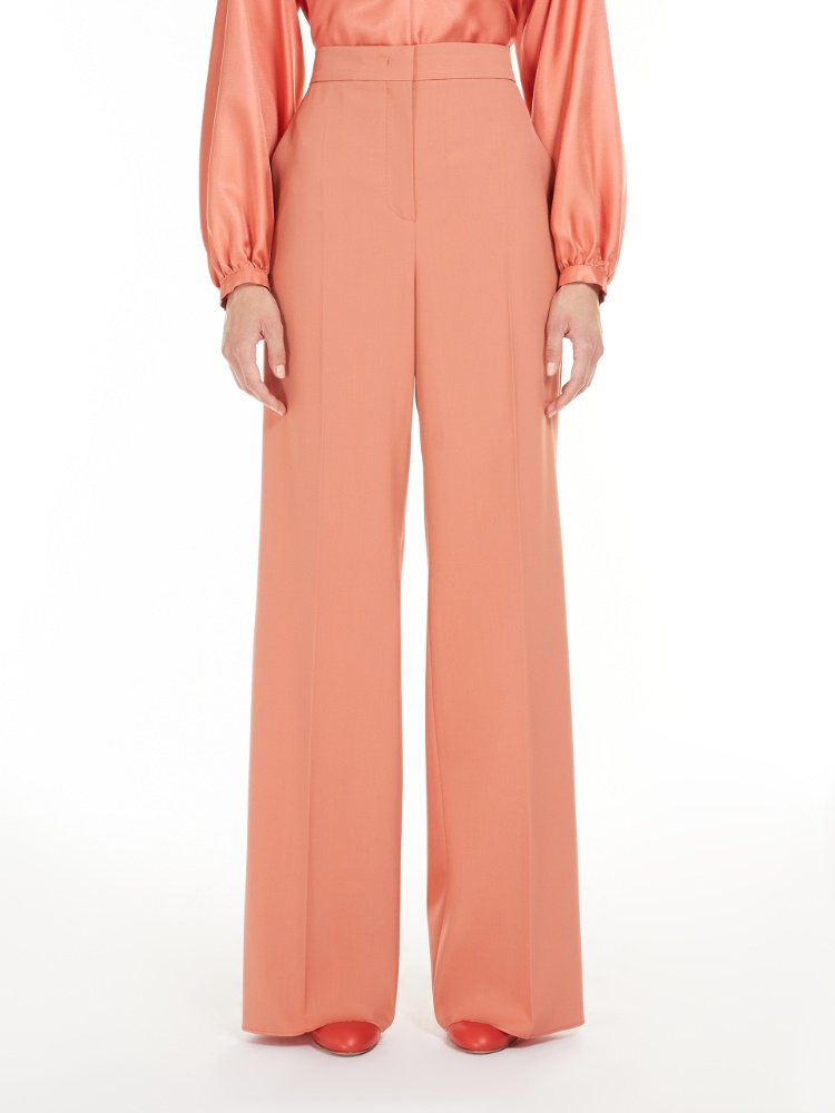 High-waisted wool trousers