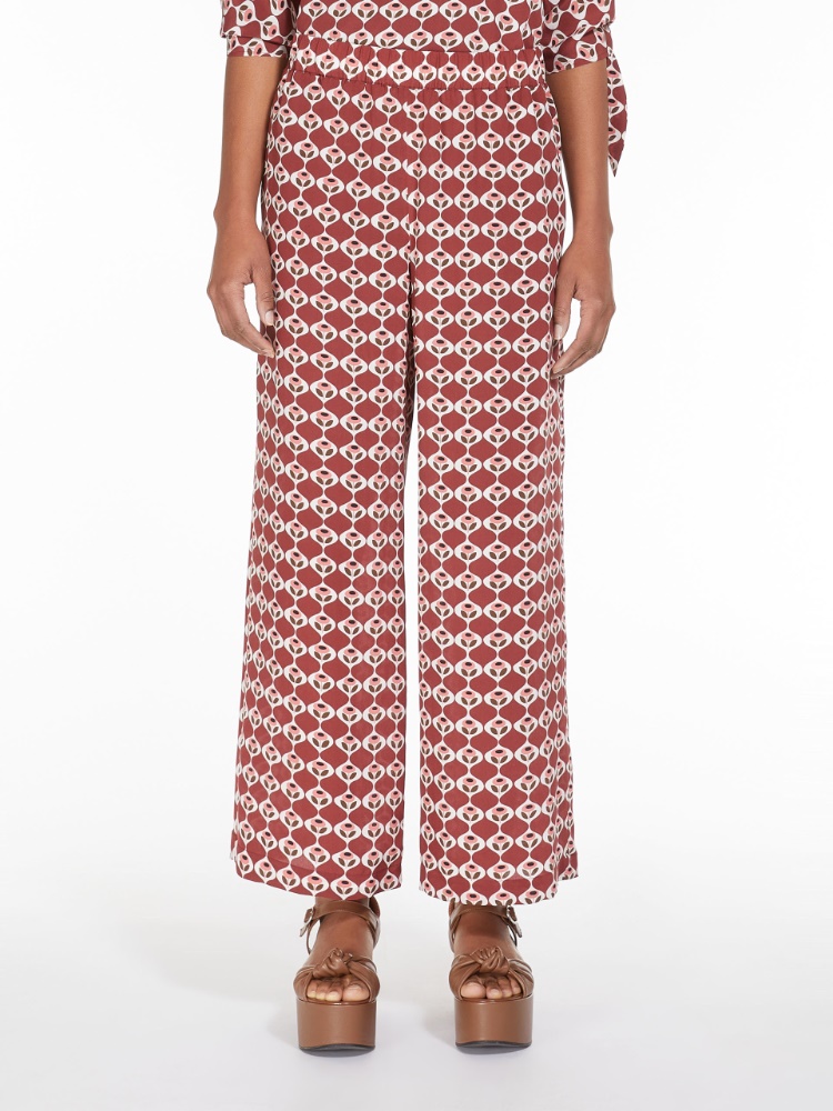 Cropped silk trousers