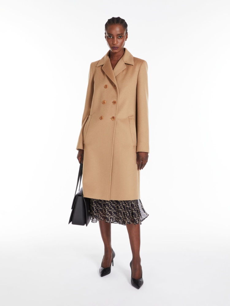 Double-breasted wool coat