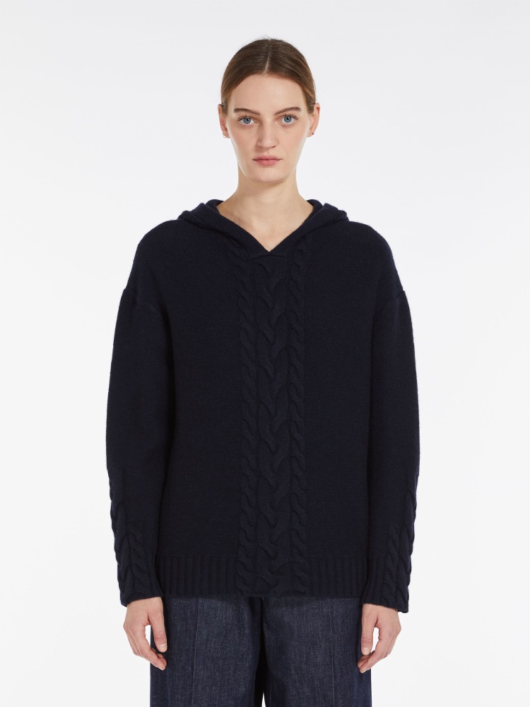 Wool and cashmere hooded sweater