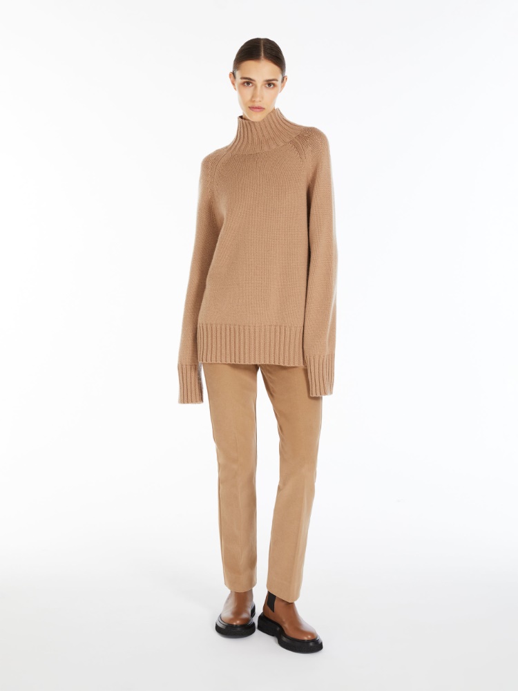 Wool and cashmere polo-neck sweater