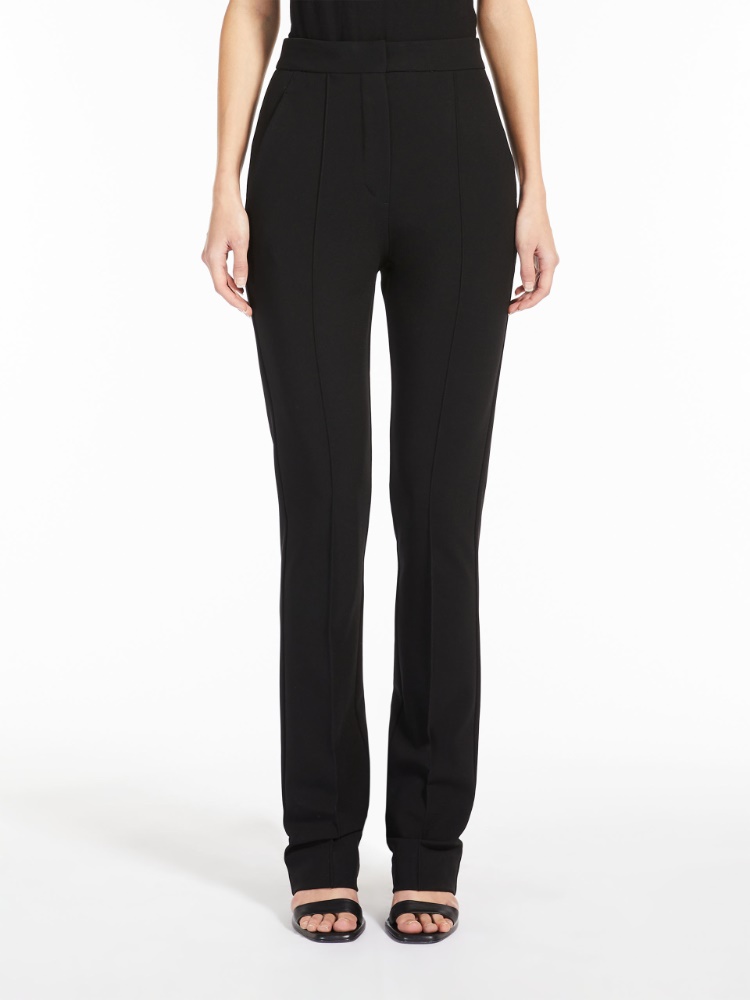 Slim-fit viscose jersey trousers
