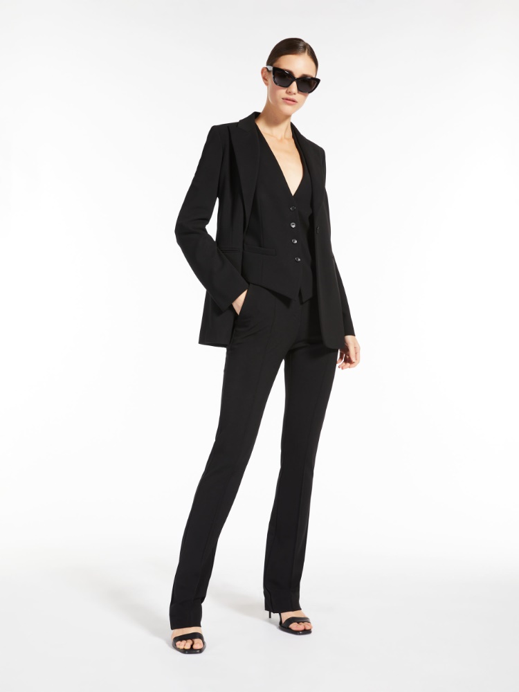 Slim-fit viscose jersey trousers