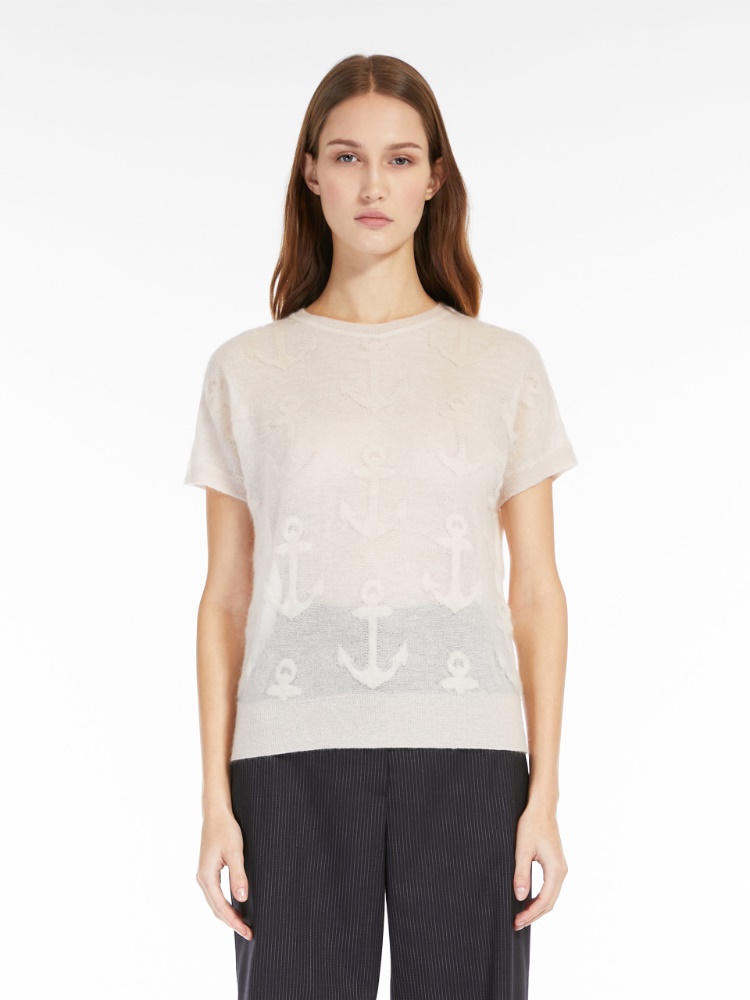 Jacquard mohair gauze sweater