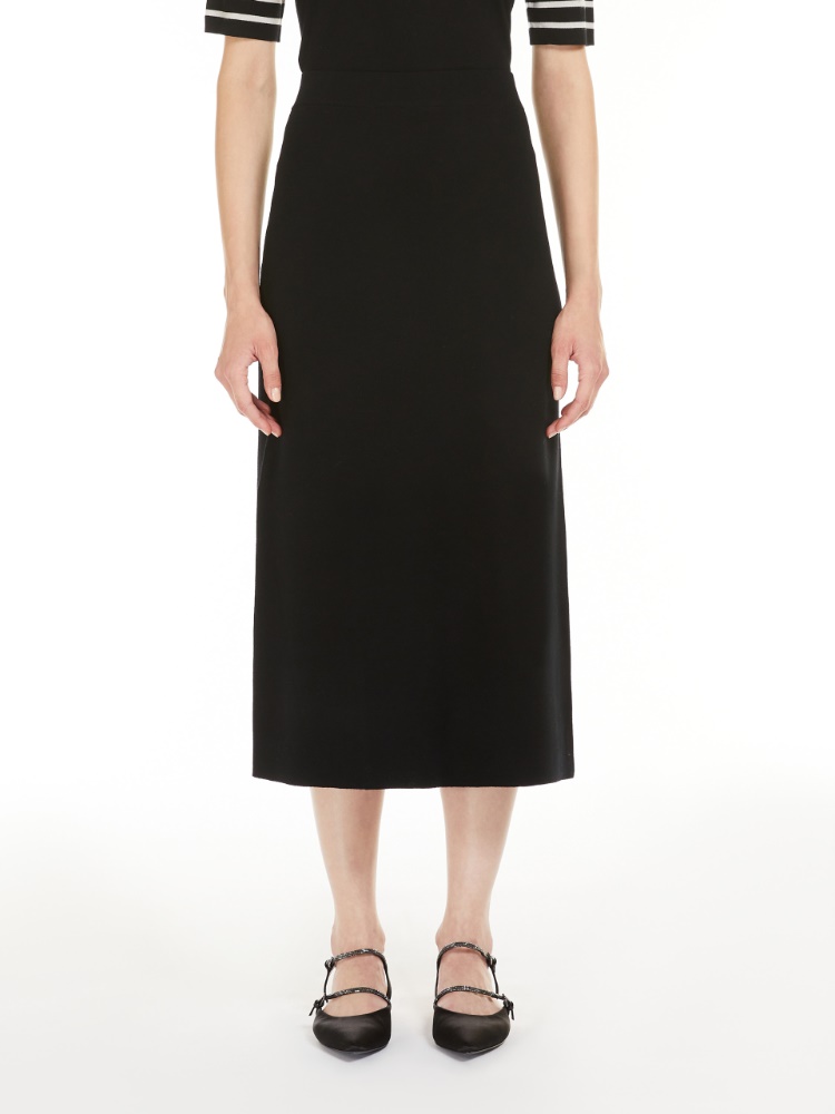 Jacquard wool yarn skirt